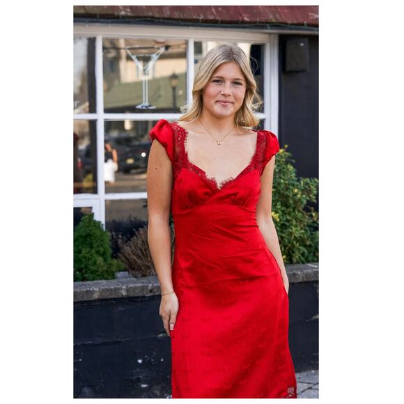 Free People Foolish Heart Midi Dress Size Medium - Picture 6 of 16